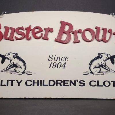 Buster Brown Wood Double Sided Sign 43" x 19"