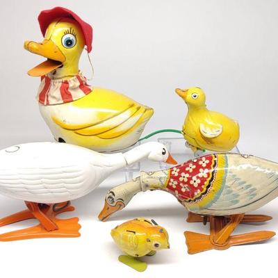 4 Vintage Duck & Goose Toys (Marx & Japan)