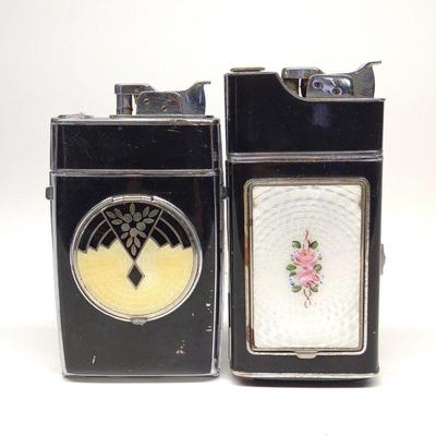 Two Evans Trig-A-Lite Cigarette Case Lighters