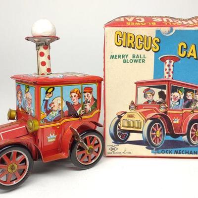 Yoshiya Japan Wind-up Circus Car Toy w/ Box