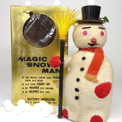 Japan Battery Op Magic Snow Man Toy w/ Box