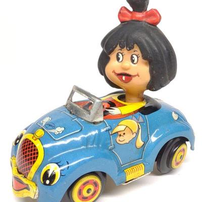1960s The Telerin Family Wind-Up Walking Car Toy