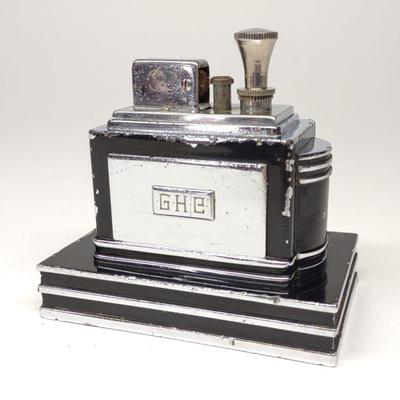 Ronson Touch Tip Table Lighter (Black & Chrome)