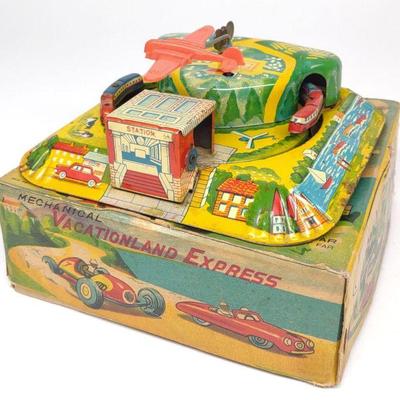 Linemar Vacationland Express Wind-Up Toy & Box