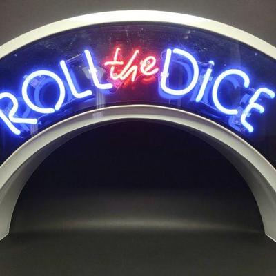 Roll the Dice Neon Light Casino Sign (works)