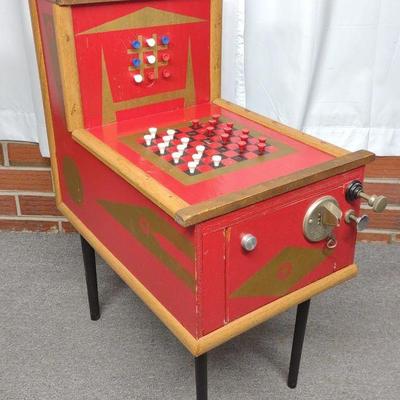 Childs Faux Pinball Cabinet Checkers Game