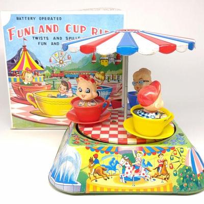 Kanto Japan Funland Cup Ride Battery Op Toy & Box