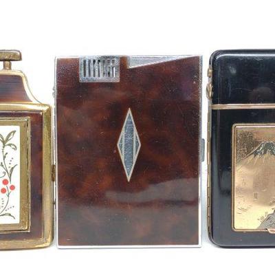 3 Ronson & Japan Art Deco Cigarette Case Lighters