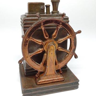 Ronson Ship Wheel Touch Tip Table Lighter (1930s)