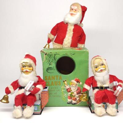 3 Japan Battery Op. Santa Claus Toys (Vintage)