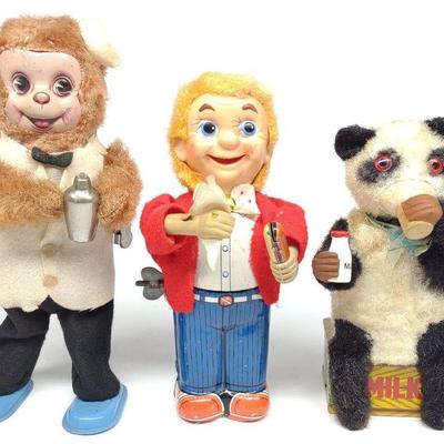 3 TN Japan Mechanical Wind-Up Toys