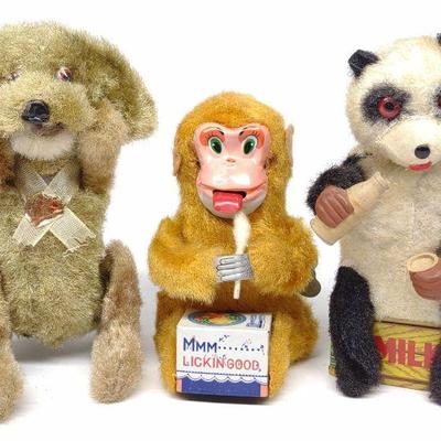 3 TN Japan Wind-Up Animal Toys