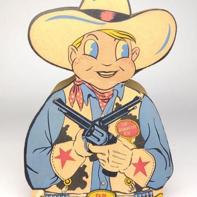 1950s Dillon Beck Wannatoy Kid Double Sided Sign