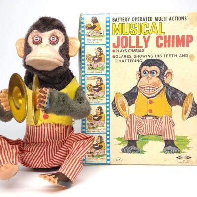 Daishin Japan Battery Op Musical Jolly Chimp Toy