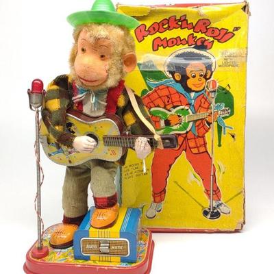 Japan Battery Op Rock N Roll Monkey Toy w/ Box