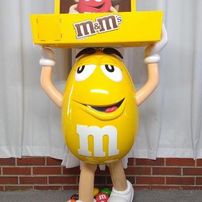 Yellow M&M Store Display Candy Holder w/ Tray