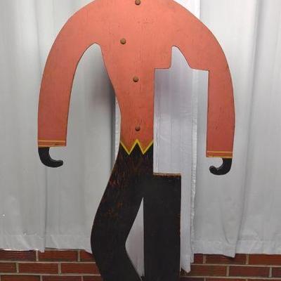 Life Size Black Bellhop Suitcase Holder (66" tall)