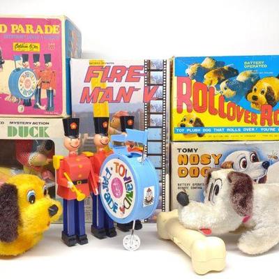 5 Vintage Battery Op Toys w/ Boxes