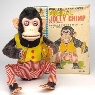 Daishin Japan Battery Op Musical Jolly Chimp Toy