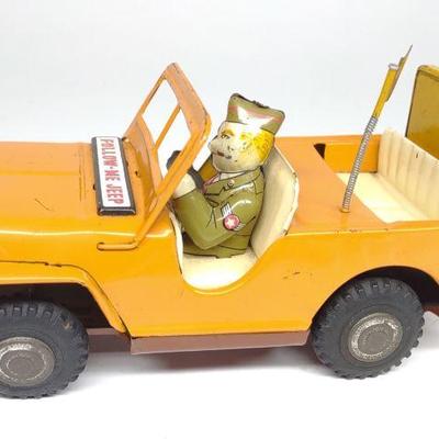Japan Tin Friction Follow Me Jeep Toy