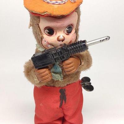 Japan Monkey Machine Gun Wind-Up Toy