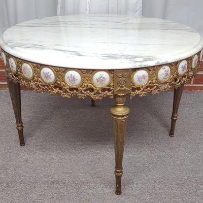 French Louis XVI Style Marble Side Table