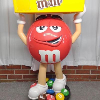 Red M&M Store Display Candy Holder w/ Tray
