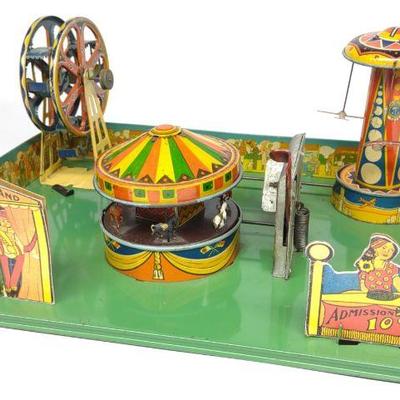 Wyandotte Carnival Tin Wind-Up Toy (Complete)