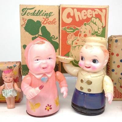 4 Celluloid Japan Dolls & Toys