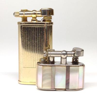 2 Vintage Lift Arm Lighters (Colibri & MOP)