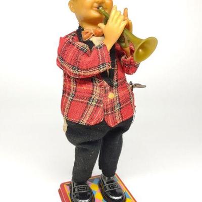 TN Japan Wind-Up Trumpet Player Toy