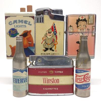 6 Vintage Advertising Lighters