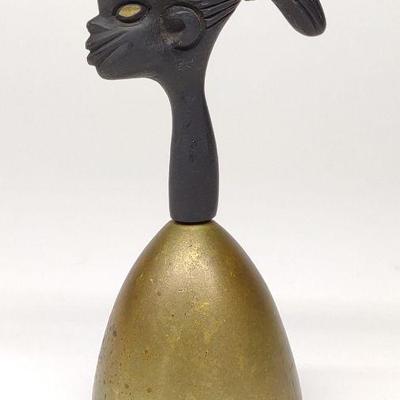 Taxco Brass African Woman Bell