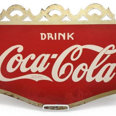 1937 Coca Cola Tin Double Sided Flange Sign