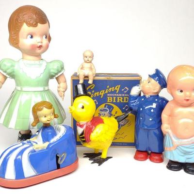 6 Irwin Mechanical Wind-Up Toys
