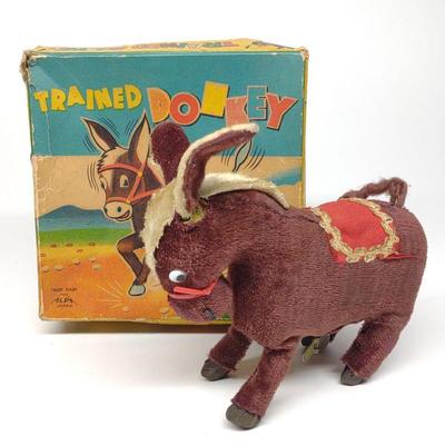 Alps Wind-Up Trained Donkey Toy w/ Box