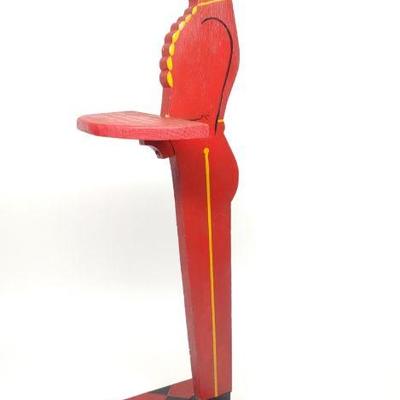 Wood Bellhop Smoking Stand / Calling Card Stand