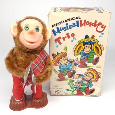 TN Japan Wind-Up Musical Cymbal Monkey w/ Box