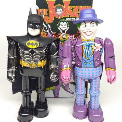 Billiken Batman & Joker Wind-Up Tin Toys