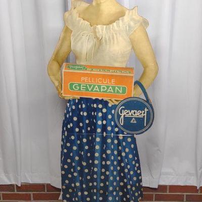 Vtg. Gevaert Roll Films Advertising Cutout Sign