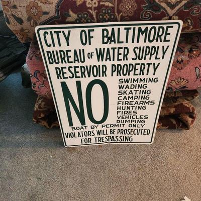 Metal Baltimore Reservoir Sign