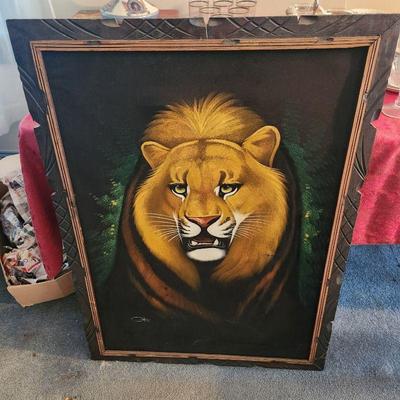 vintage  Lion painting