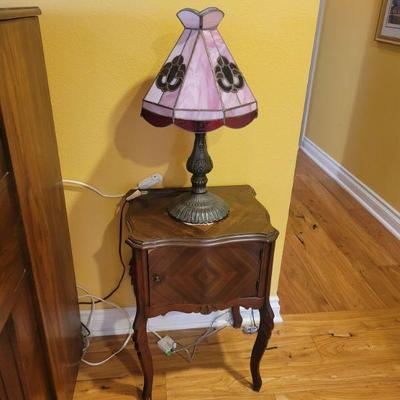 17X14X26
Antique end table with copper lined interior