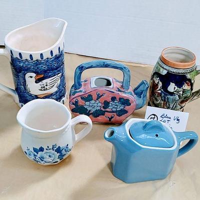 Blue Tea pot Collectibles Lot