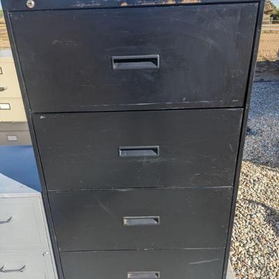 Black 4-drawer lateral w/hanging bars $55
