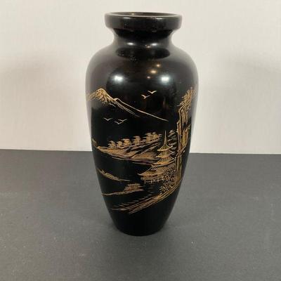 Japanese Black Lacquer vase