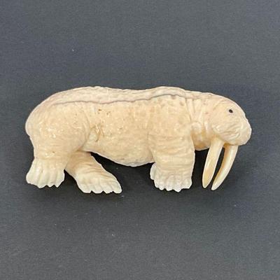 inuit Carved Walrus - Signed OC