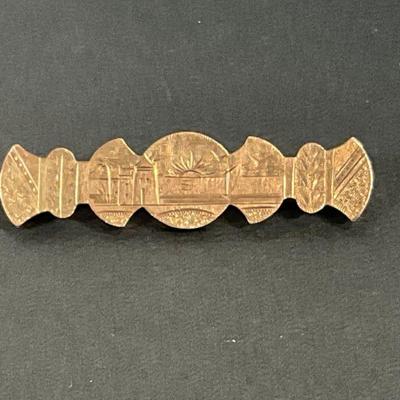 Edwardian 10K Engraved Bar Pin