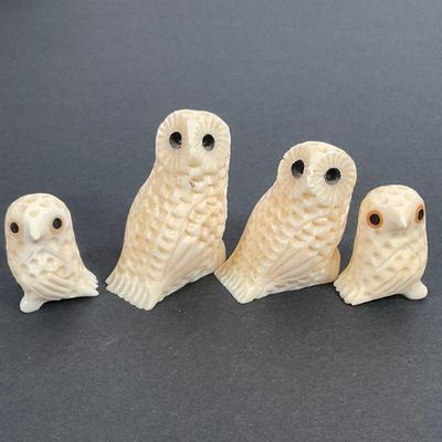 Carved Owls - Signed OC
