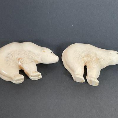 Inuit Carved Bears - Signed DC